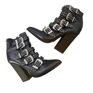 Steve Madden Black Studded Ankle Boots